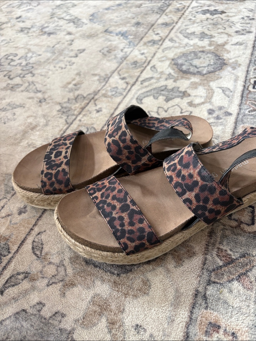 Madden Girl Leopard Print Espadrille Platform Sandals - Brown/Black